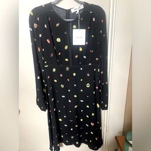 NWT Diane Von Furstenberg Andrea Dress in Polka Dot Agate / Black Sz. 6